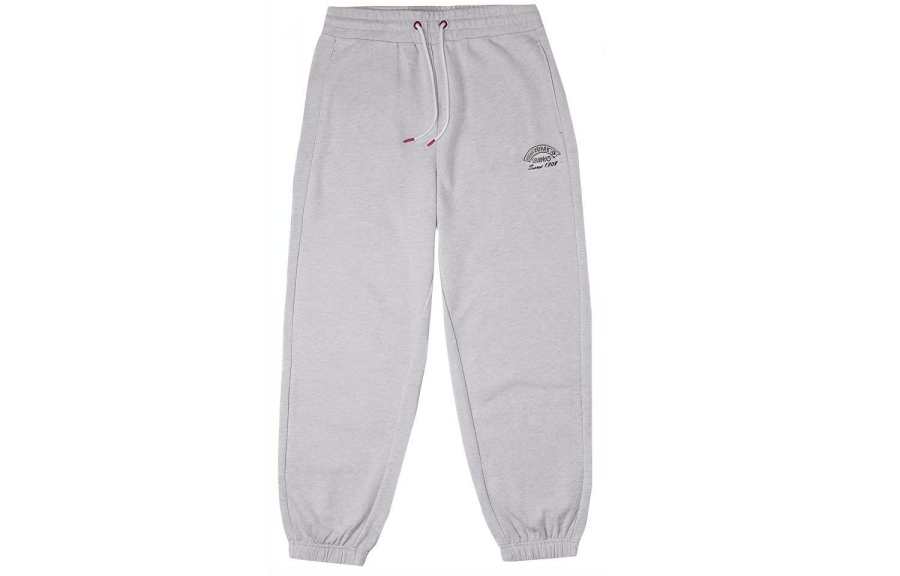 Converse Knitted Sweatpants Unisex Light Gray Moderate Cuffed Pants