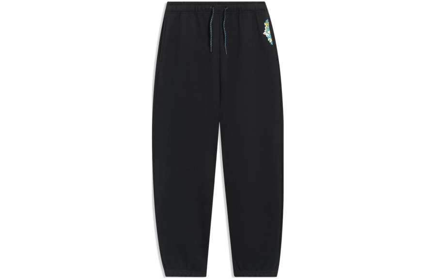Li-Ning Li Ning Knitted Sweatpants Men's Black Moderate Cuffed Pants