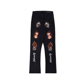 MT99 Aged Embroidery Men Jeans