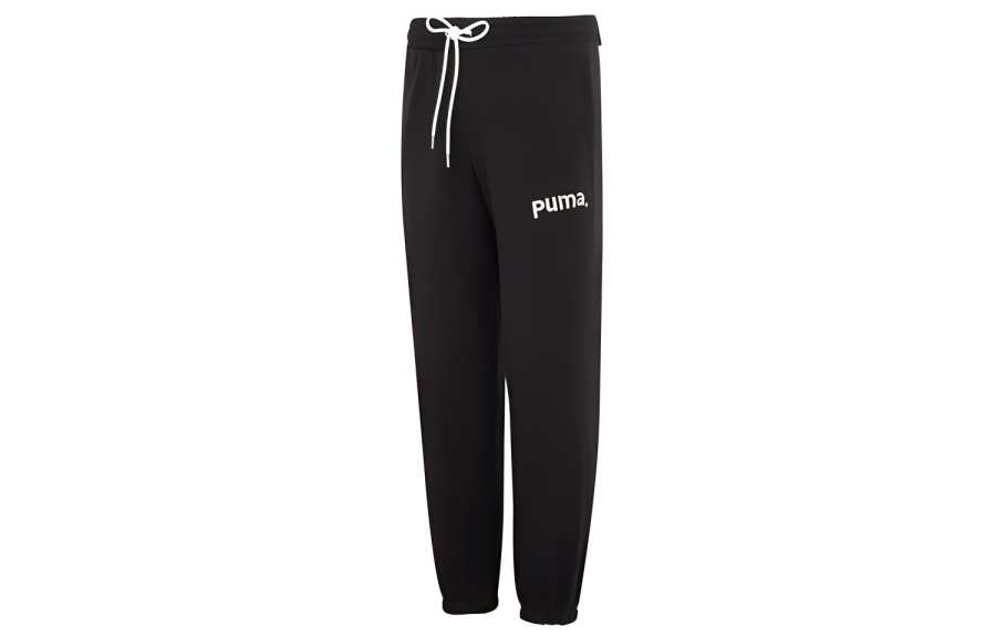 PUMA PUMA Knitted Sweatpants Men's Black Moderate Cuffed Pants
