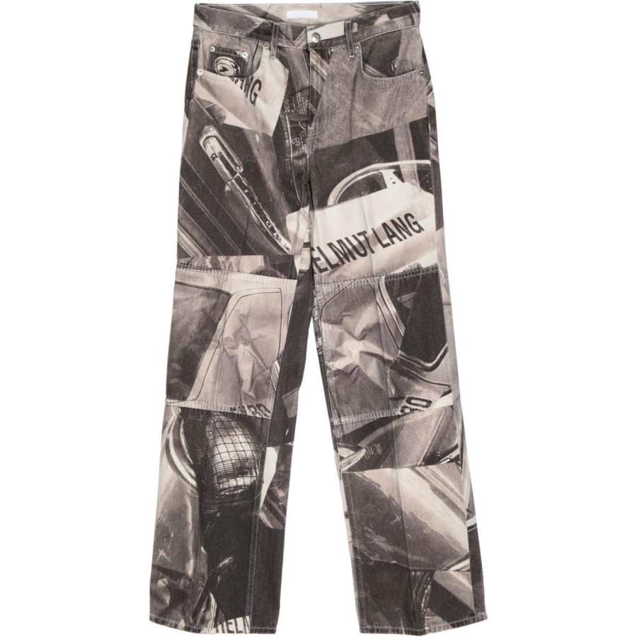 Helmut Lang car-print mid-rise straight-leg jeans