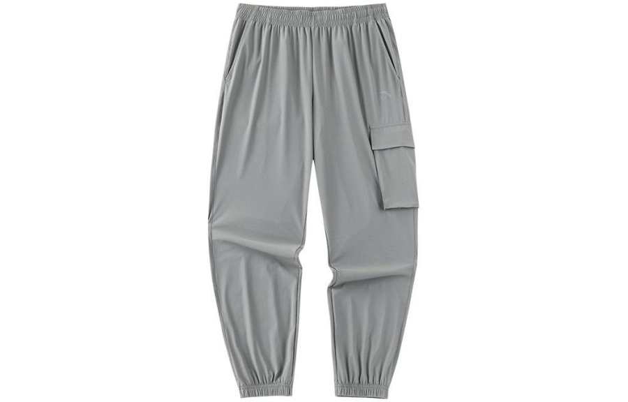 ANTA Life Collection Knitted Sweatpants Men's Gray Moderate Cuffed Pants