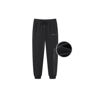 PIONEER CAMP Letter Stripes Print Casual Loose Fit Elastic Cuff Fleece Lined Knitted Sweatpants Unisex