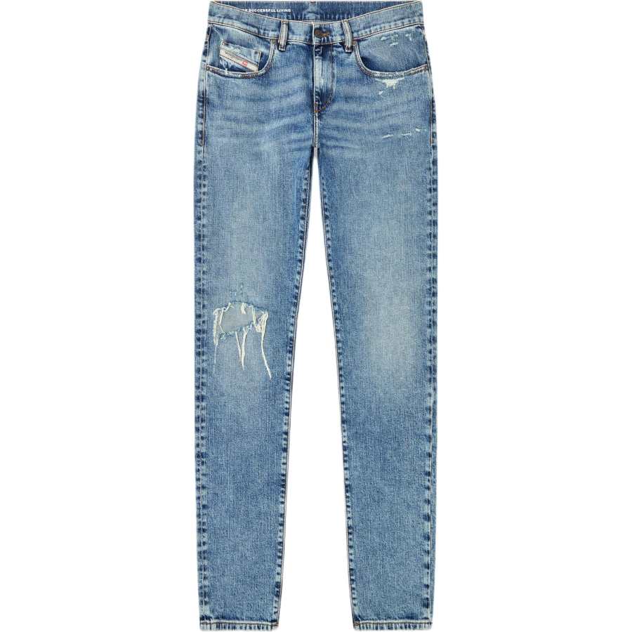 DIESEL DIESEL 2019 D Strukt Distressed Slim Jeans