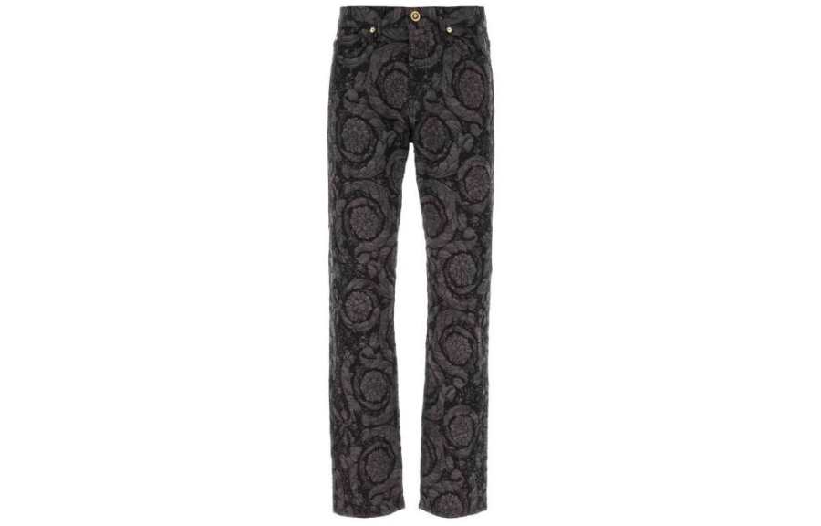 VERSACE VERSACE Barocco Jacquard Mid Rise Jeans