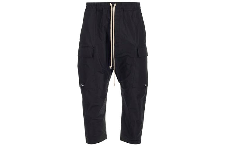 RICK OWENS Casual Pants Men's Black Moderate Straight Fit Pants