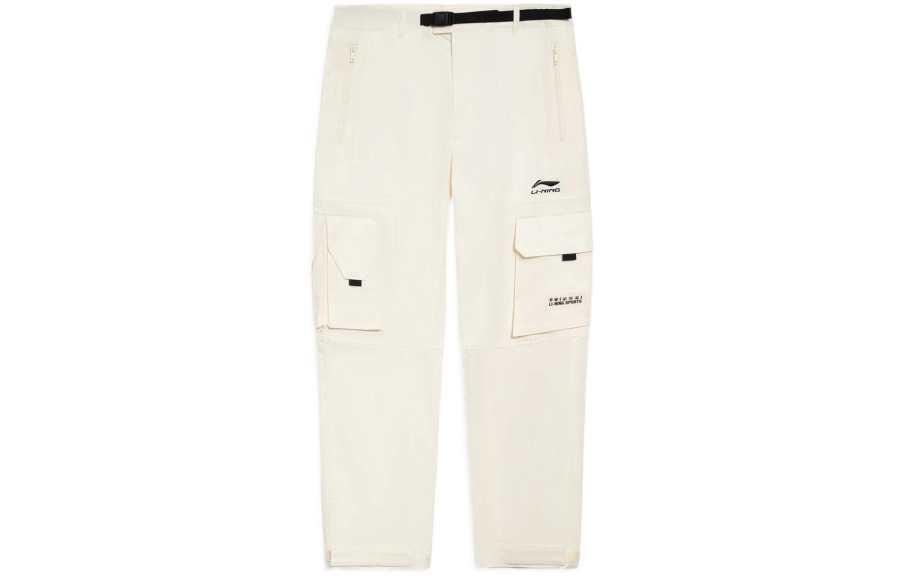 Li-Ning Li Ning China Li Ning Casual Pants Men's Ecru Moderate Straight Fit Pants
