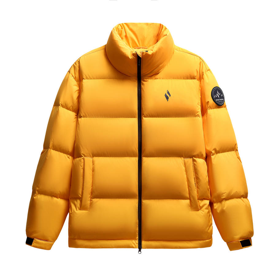 Skechers Elegant Diamond Collection Down Jacket Coat Unisex Cadmium Yellow