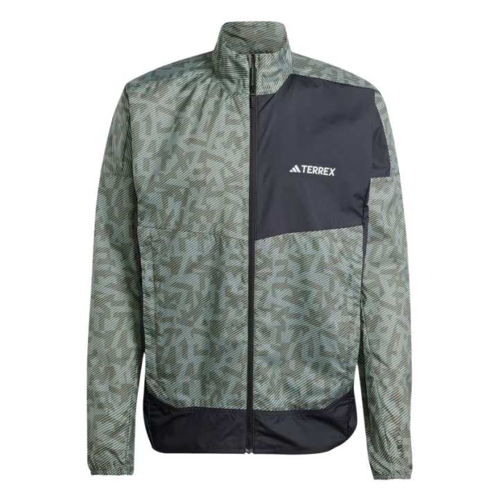 Adidas Adidas Terre TRAIL RUNNING WIND JACKET Trench Coat Men's Silver Green