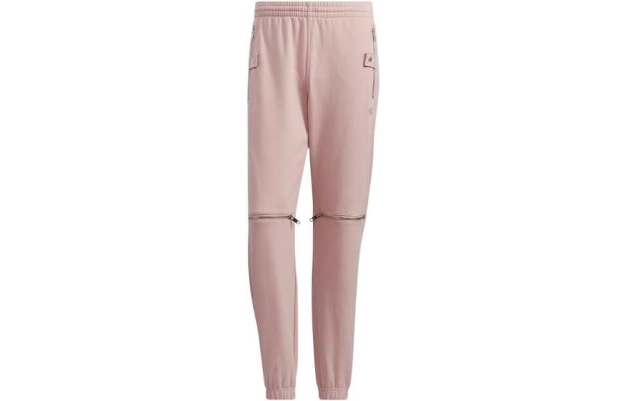 Adidas Originals Knitted Sweatpants Men's Pink Moderate Cuffed Pants
