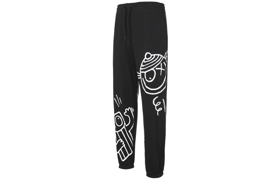 Adidas Originals MR.A SWEAT Knitted Sweatpants Men's Black Moderate Straight Fit Pants