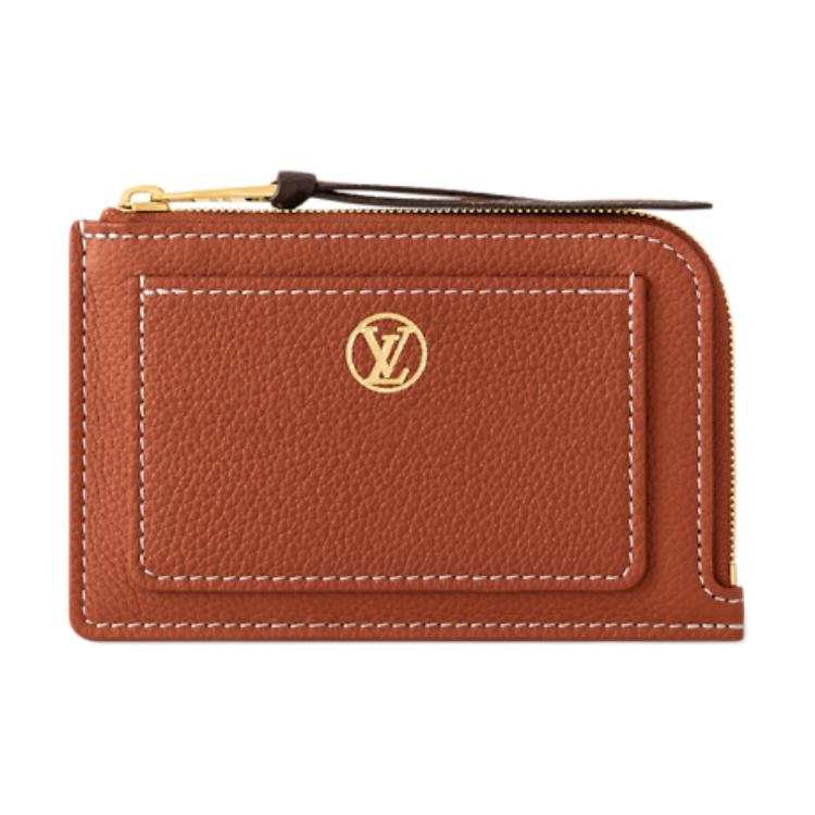 LOUIS VUITTON Low Key Cow Leather Card Holder Women's Brown
