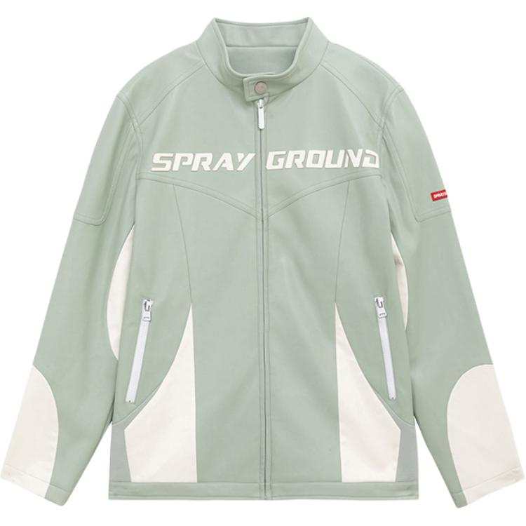 SPRAYGROUND SPRAYGROUND Leather Jacket Unisex Gray Green