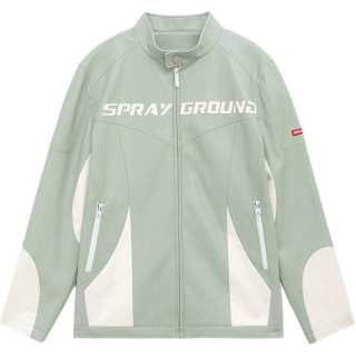 SPRAYGROUND Leather Jacket Unisex Gray Green