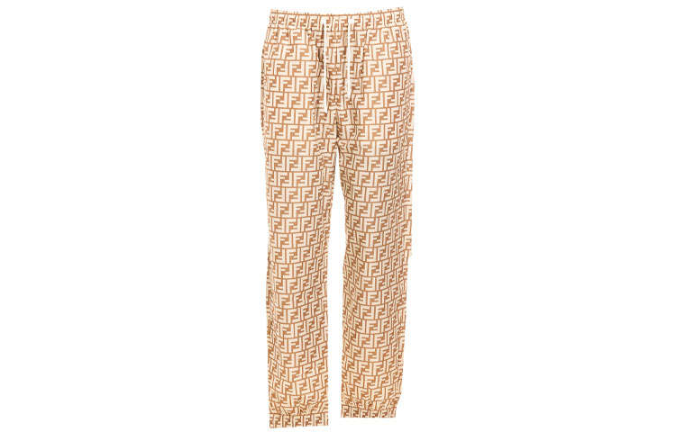 FENDI Casual Pants Men's Brown Moderate Straight Fit Pants