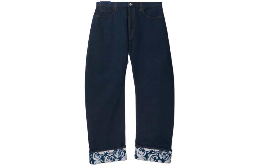 Burberry Rose Printed Turn-Up Brim Jeans