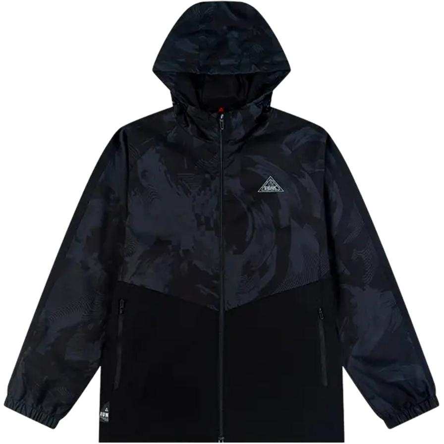 PEAK Trench Coats Men's Black Hooded Thickened And Fleece Lined Other