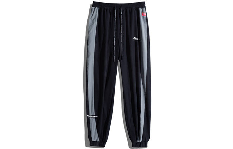 Monster Guardians X TRANSFORMERS Knitted Sweatpants Men's Black Moderate Cuffed Pants