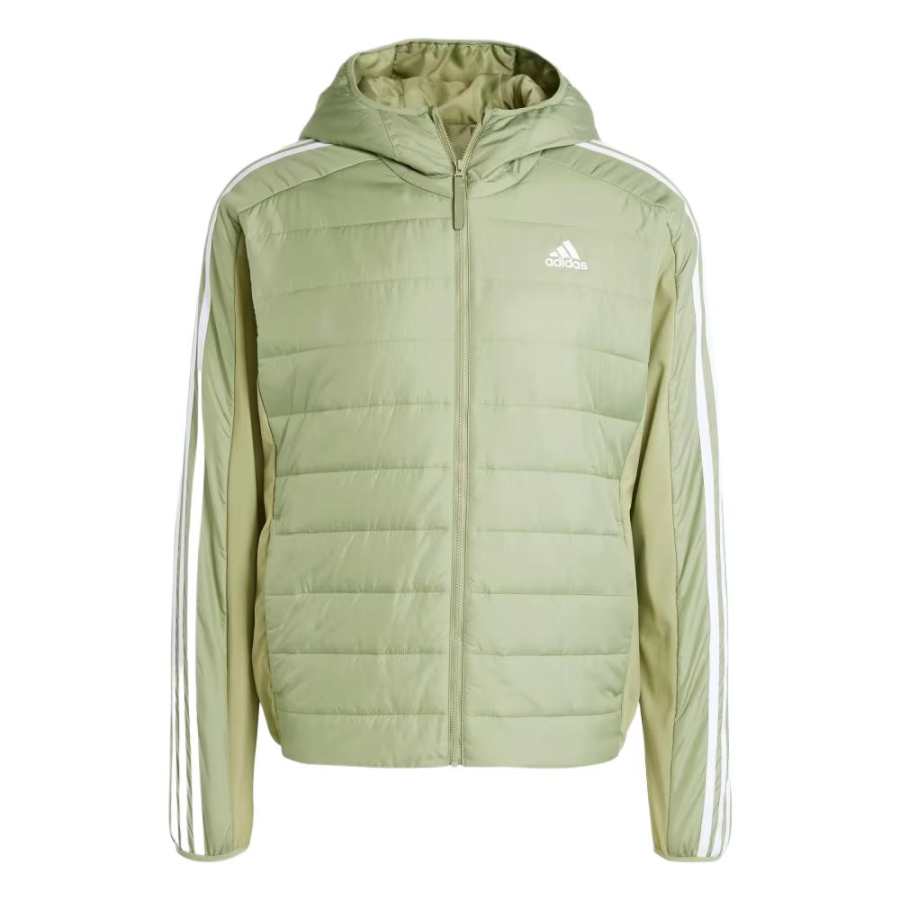 Adidas Adidas Essentials 3 Stripes Insulated Hooded Hybrid Jacket Jackets & Coats Men's Tent Green