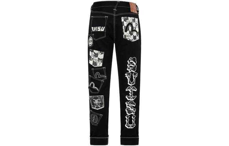 EVISU EVISU Jeans Men's Black Moderate Straight Fit Pants