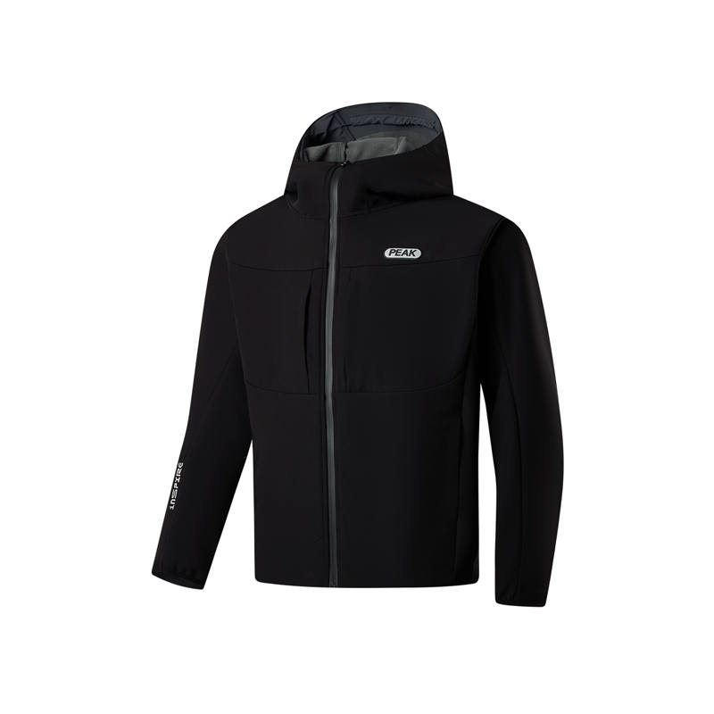 PEAK PEAK Trench Coats Men's Black Hooded Moderate