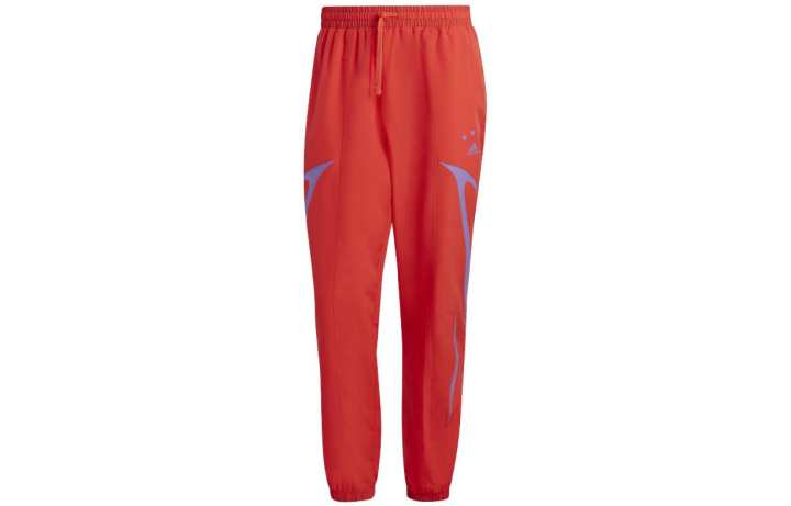 Adidas Adidas Knitted Sweatpants Men's Red Moderate Cuffed Pants