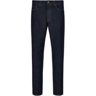 Canali Jeans Men's Blue Moderate Straight Fit Pants