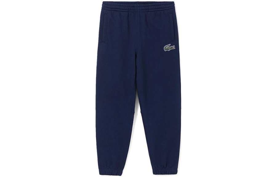 LACOSTE LACOSTE Knitted Sweatpants Unisex Navy Blue Moderate Cuffed Pants