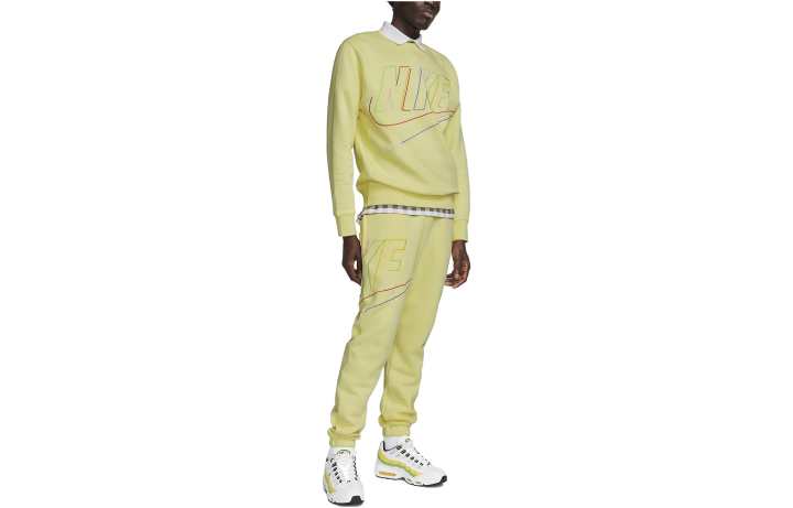 Nike Nike Knitted Sweatpants Men's Yellow Moderate Cuffed Pants