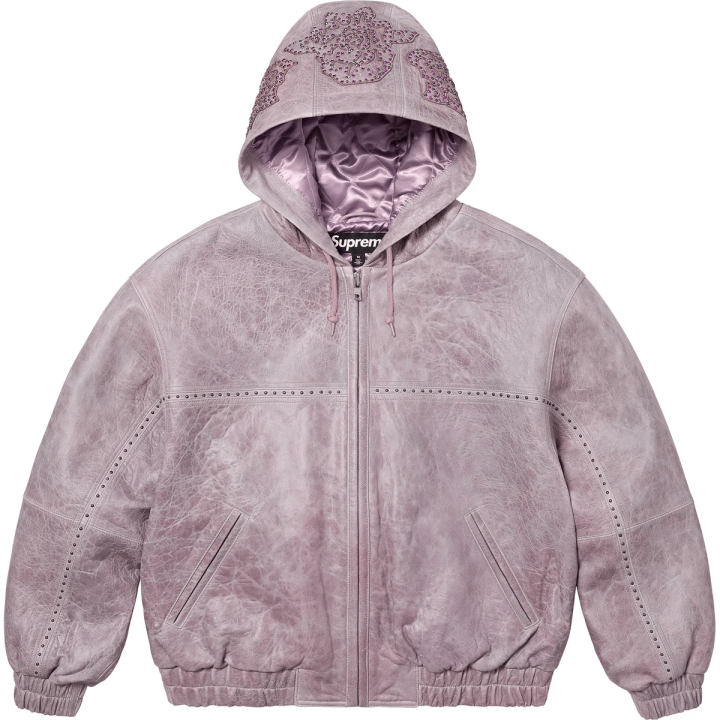 Supreme Supreme Studded Hooded Leather Jacket