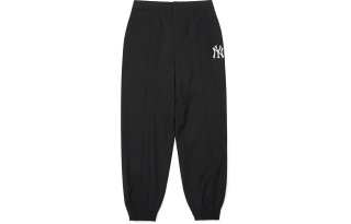 MLB Base Logo Casual Pants Unisex Black Moderate Cuffed Pants