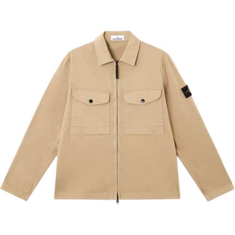 STONE ISLAND Compass Patch Zipped Shirt Jacket