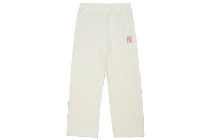 MLB New York Yankees Knitted Sweatpants Unisex White Moderate Straight Fit Pants