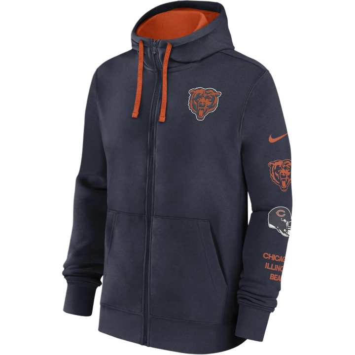 Nike Nike Chicago Bears Club Men's Nike Nfl Full Zip Hoodie