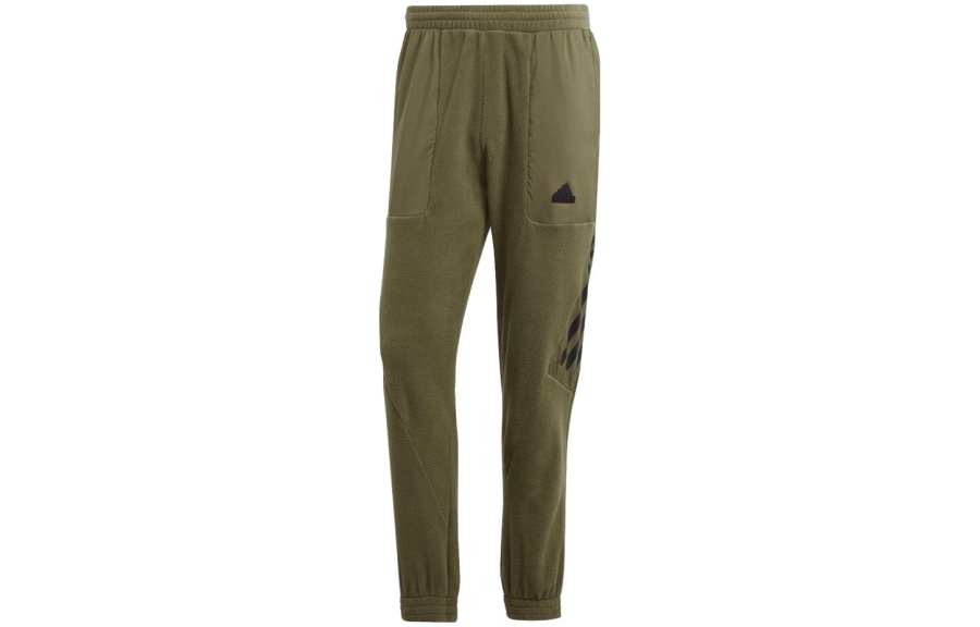 Adidas Adidas Knitted Sweatpants Men's Olive Green Moderate Cuffed Pants