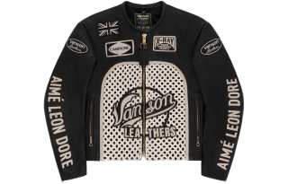 AIME LEON DORE Vanson Raffia Leather Jacket
