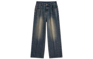 JCUI Jeans Unisex Vintage Blue Moderate Wide Leg Pants