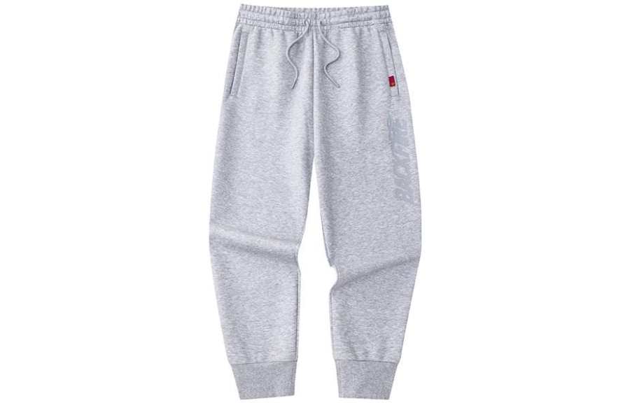 Anta Basketball Collection Knitted Sweatpants Men's Gray Heather Gray