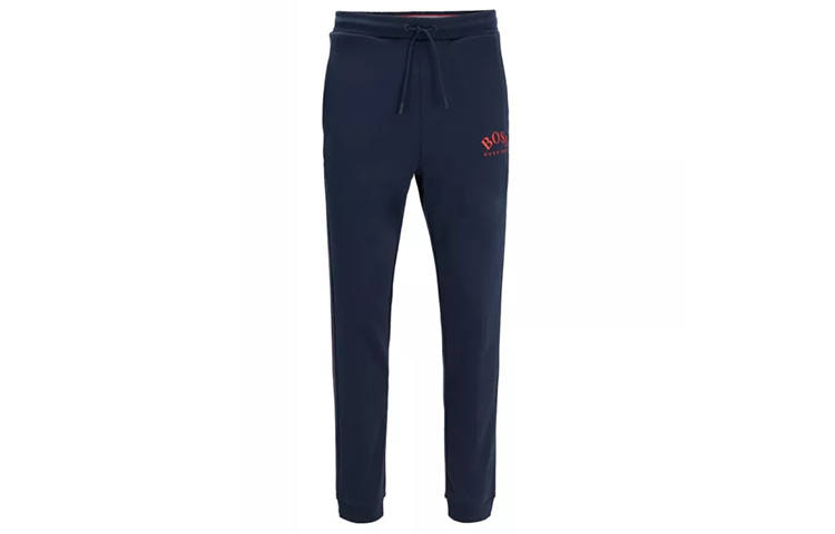 HUGO BOSS Casual Pants Men's Dark Blue Moderate Slim Fit Pants