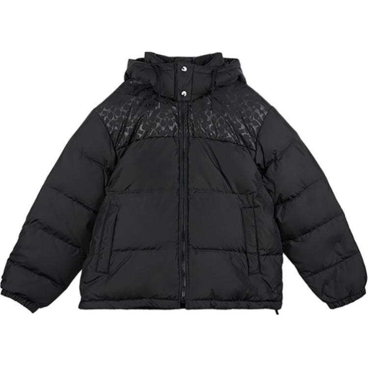 COACH COACH Down Jackets Men's Black Detachable Hood Moderate
