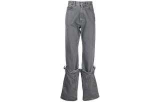 Y/Project Jeans Men's Gray Moderate Wide Leg Pants
