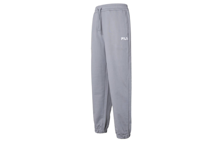 FILA Valentine's Day Collection Knitted Sweatpants Men's Cyan Brick Gray Moderate Cuffed Pants