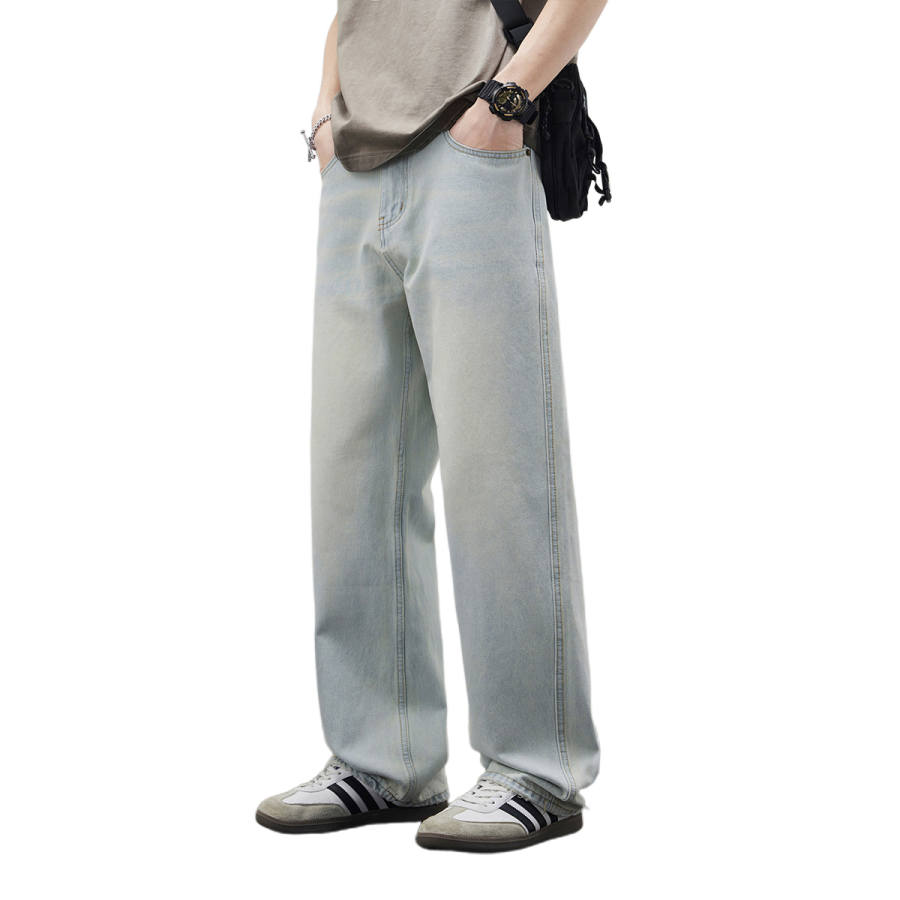 BALENO Jeans Men's Light Blue Moderate Wide Leg Pants