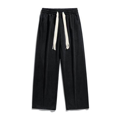 SUPEREALLY Corduroy Solid Color Stretch Draped Basic Straight Fit Loose Fit Wide Leg Floor Length Fleece Lined Sports