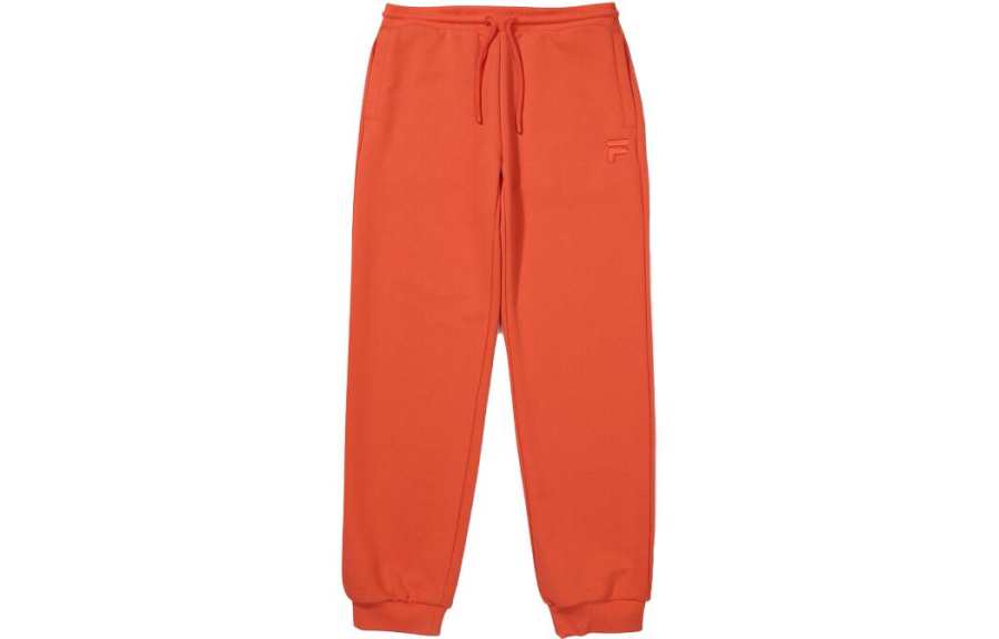 FILA Knitted Sweatpants Men's Orange Moderate Cuffed Pants
