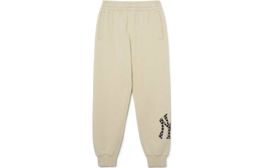 MLB MLB Knitted Sweatpants Unisex Ivory White Moderate Cuffed Pants