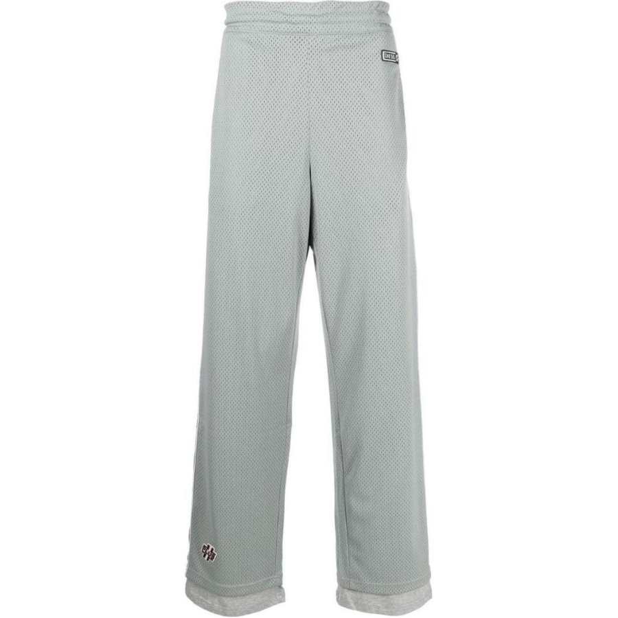 DIESEL Knitted Sweatpants Men's Gray Moderate Straight Fit Pants