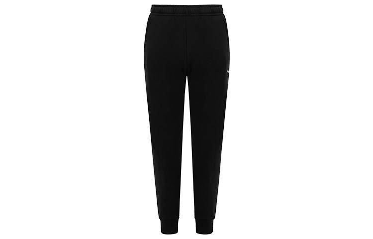 Li-Ning Li Ning Breathable Moisture Wicking Fleece Lined Elastic Cuff Knitted Sweatpants Unisex Black