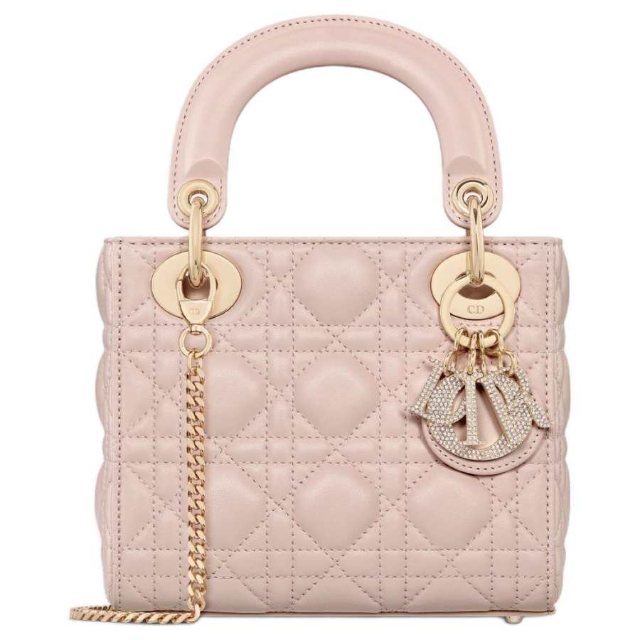 DIOR Lady Dior Sheepskin Tote Bag, Shopping Bag, Shoulder Bag, Handbag Mini Women's Pink