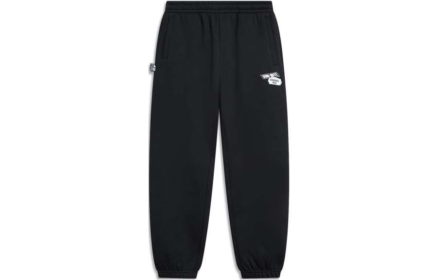 Li-Ning Li Ning x Disney Rex Collection, Loose Fit Fleece Lined Elastic Cuff Knitted Sweatpants Men's Black